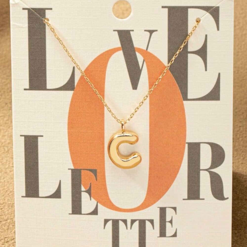 C BUBBLE LETTER NECKLACE